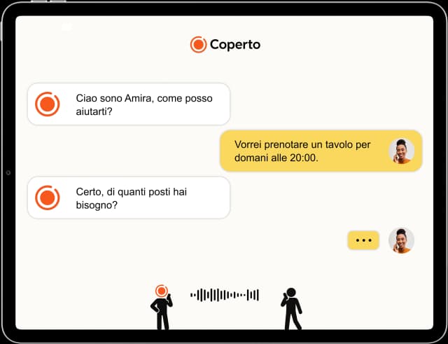 iPad con chat AI Coperto