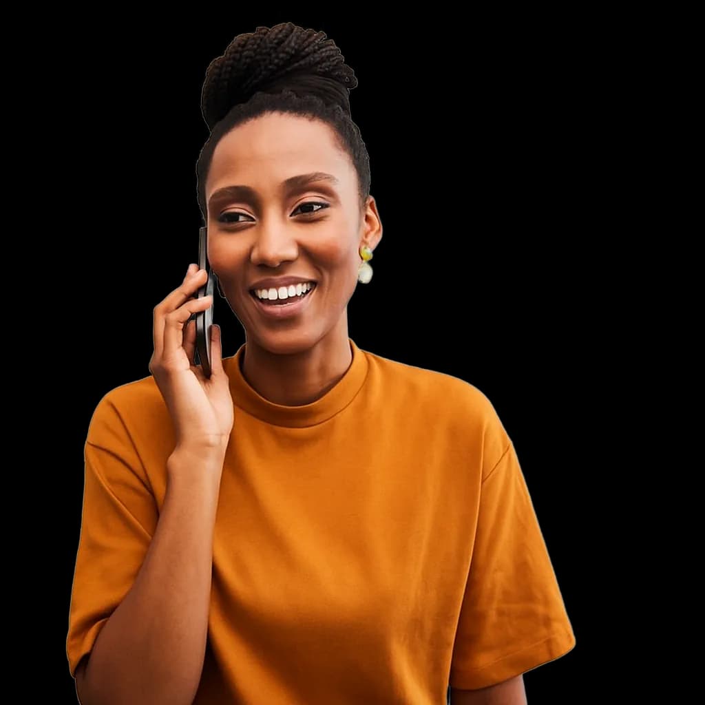 Donna che parla al telefono