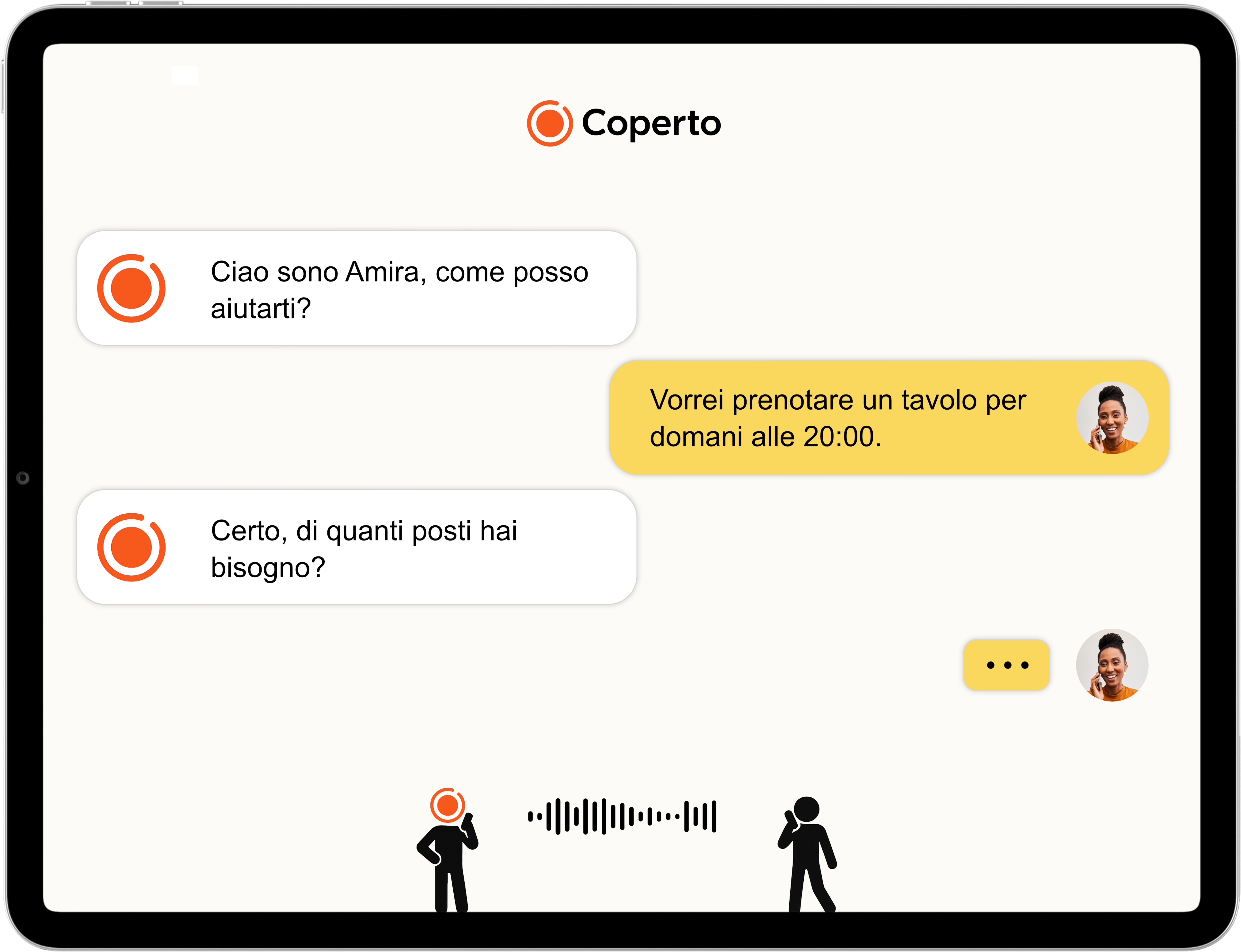 iPad con chat AI Coperto