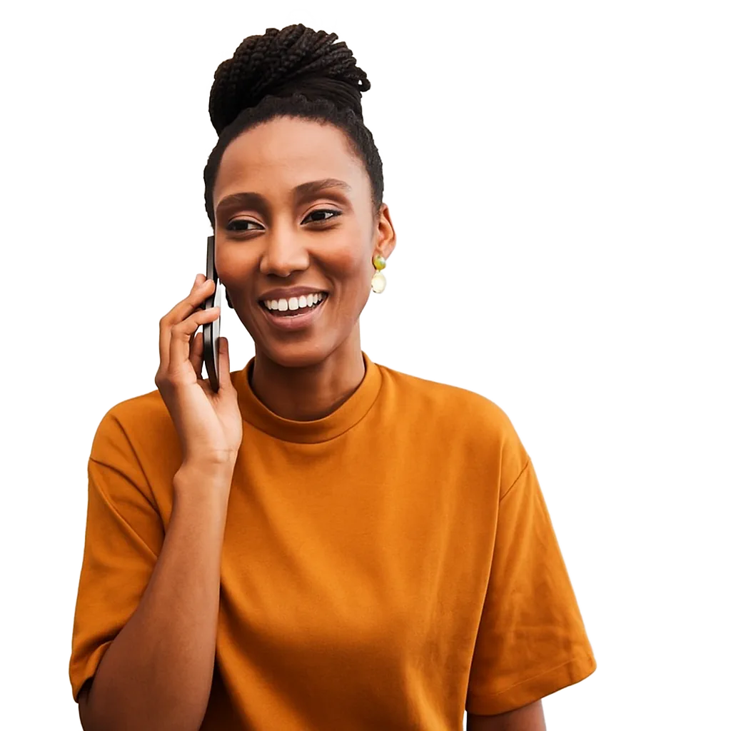 Donna che parla al telefono